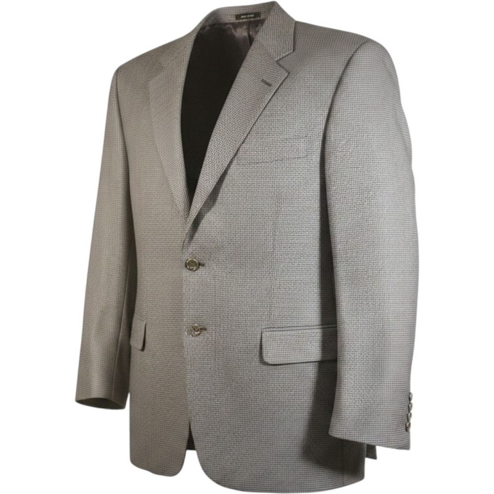 Lauren Ralph Lauren Mens 46S Wool Blazer Grey Blue Micro Check Sport Coat 46 S
